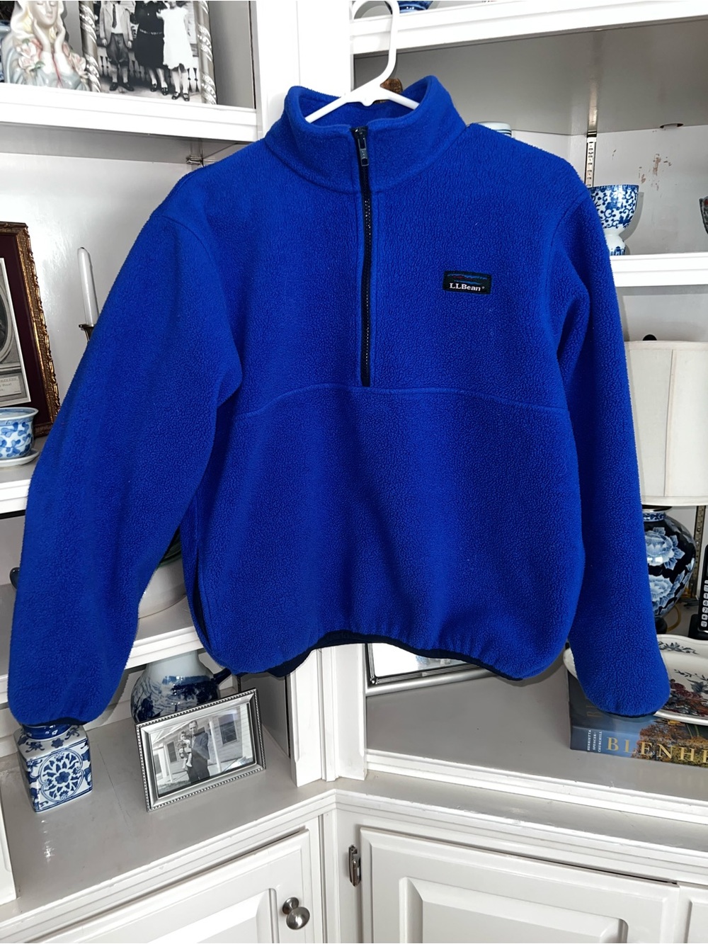 L.L. Bean ladies Zip-Up Fleece Pullover - Bright Blue